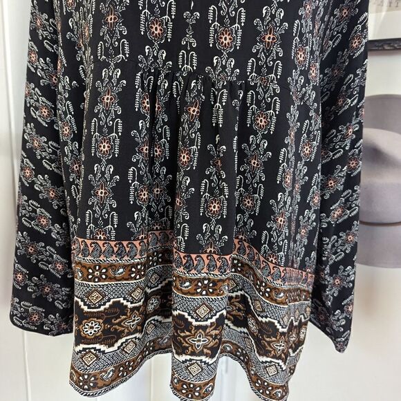 Madewell Silk Floral Bohemian Western Ranch Prairiecore Preppy Whimsigoth Top L  - Picture 9 of 12